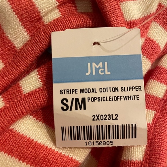 J. McLaughlin Slippers & Sleep Mask NWT Stripe Modal Cotton Size Small Medium - Picture 4 of 6